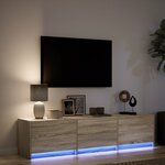 vidaXL Meuble TV avec LED chêne sonoma 165x34x40 cm bois d'ingénierie