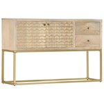 vidaXL buffet doré 120x30x75 cm bois de manguier massif