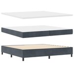 Lit à ressort vidaXL avec matelas gris foncé 200x200 cm en velours