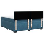 vidaXL Sommier à lattes de lit et matelas Bleu foncé 200x200cm Velours