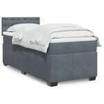vidaXL Sommier à lattes de lit et matelas Gris foncé 90x200 cm Velours