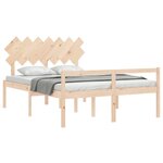 vidaXL Lit pour personne âgée et tête de lit 140x200 cm bois massif