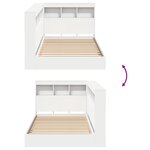 vidaXL Lit étagère blanc 90x200 cm en bois aggloméré