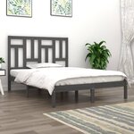 vidaXL Cadre de lit sans matelas gris 200x200 cm bois massif de pin