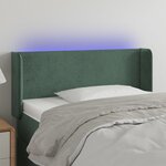 vidaXL Tête de lit à LED Vert foncé 93x16x78/88 cm Velours