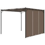 vidaXL Belvédère de jardin avec rideau latéral 3x3x2 25 m Taupe