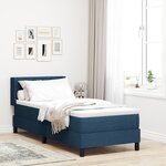 Lit à ressorts vidaXL avec matelas bleu 80x200 cm tissu