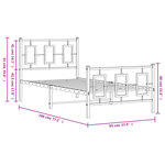 vidaXL Cadre de lit métal sans matelas avec pied de lit blanc 90x190cm