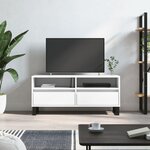 vidaXL Meuble TV blanc 100x34 5x44 5 cm bois d'ingénierie