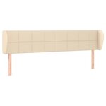 vidaXL Tête de lit avec oreilles Crème 183x23x78/88 cm Tissu