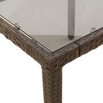 vidaXL Ensemble de bistro de jardin 5 Pièces coussins marron poly rotin