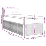 vidaXL Sommier à lattes de lit et matelas Gris clair 90x190 cm Tissu