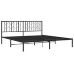 vidaXL Cadre de lit métal sans matelas et tête de lit noir 180x200 cm