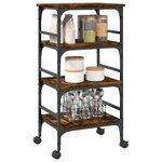 vidaXL Chariot de cuisine chêne fumé 45x35x89 5 cm bois d'ingénierie