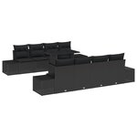 vidaXL Ensemble de Canapé de Jardin 9 pièces avec Coussins Noir Rotin Poly