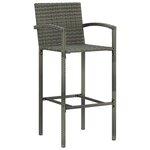 Jeu de bar de jardin 5 pièces avec accoudoirs résine tressée gris 02_0014484