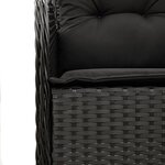 vidaXL Ensemble à manger de jardin 9Pièces coussins noir résine tressée