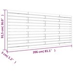 vidaXL Tête de lit murale 206x3x91 5 cm Bois massif de pin