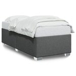 vidaXL Cadre de lit Gris foncé 90x200 cm Tissu