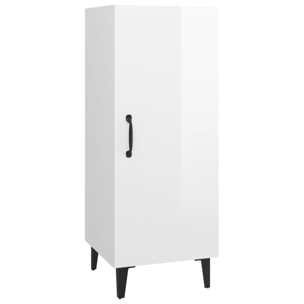 vidaXL Buffet Blanc brillant 34 5x34x90 cm Bois d'ingénierie