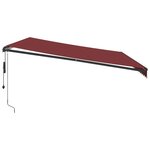 vidaXL Auvent rétractable automatique avec LED bordeaux 500x300 cm