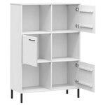 vidaXL Bibliothèque avec pieds en métal Blanc 90x35x128 5 cm Bois OSLO