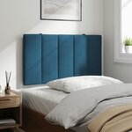 vidaXL Coussin de tête de lit bleu 90 cm velours