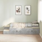 vidaXL Cadre de lit gris béton 90x200 cm