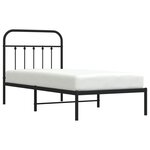 vidaXL Cadre de lit métal avec tête de lit noir 90x190 cm