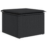vidaXL Salon de jardin 11 Pièces avec coussins noir résine tressée