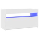 vidaXL Meuble TV avec lumières LED Blanc 75x35x40 cm