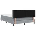 Lit à Ressorts vidaXL avec Matelas Gris clair 140x200 cm Tissu