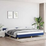 vidaXL Cadre de lit avec tête de lit sans matelas bleu 200x200cm tissu