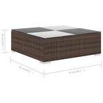 vidaXL Salon de jardin 6 Pièces avec coussins Résine tressée Marron