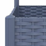 vidaXL Jardinière avec treillis Gris foncé 40x40x136 cm PP