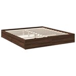 vidaXL Cadre de lit avec tiroirs chêne marron 200x200 cm