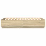 vidaXL Cadre de lit chêne sonoma 160x200 cm bois d'ingénierie