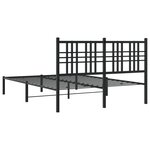 vidaXL Cadre de lit métal sans matelas avec tête de lit noir 135x190cm