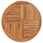 vidaXL Dessus de table Bois de teck solide Rond 2 5 cm 80 cm