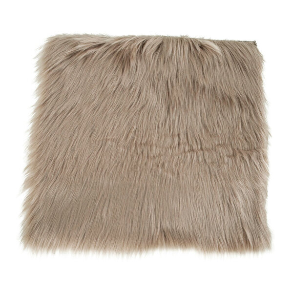 Coussin de siège en peau d'agneau artificielle marron grise 40 x 40 cm