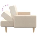 vidaXL Canapé-lit à 2 places crème tissu