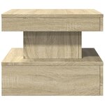 vidaXL Table basse avec lumières LED chêne sonoma 50x50x40 cm