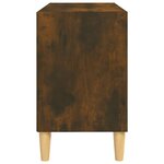 vidaXL Meuble TV avec pieds en bois massif Chêne fumé 69 5x30x50 cm