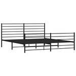 vidaXL Cadre de lit métal sans matelas avec pied de lit noir 193x203cm