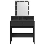 vidaXL Coiffeuse avec LED noir 80x41x144 5 cm