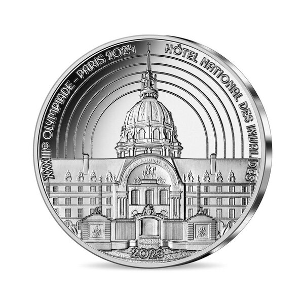 Jeux Olympiques de Paris 2024 - Monnaie de 10€ Argent - Héritage Hôtel National des Invalides