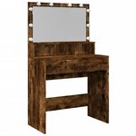 vidaXL Coiffeuse avec LED chêne fumé 80x41x134 5 cm