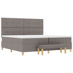 vidaXL Lit coffre avec matelas et banc Taupe 200x200 cm en tissu