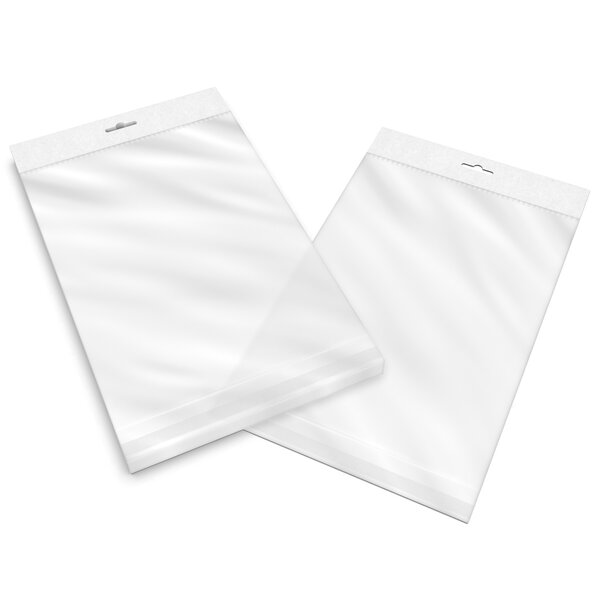 Lot de 100 310x220 mm sac transparent cellophane avec dispositif d'accrochage en rayon - 100