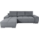 Canapé d'angle convertible CABELLO en tissu gris - LOUNGITUDE - Angle Droit - Occasionnel - 140 x 210 cm